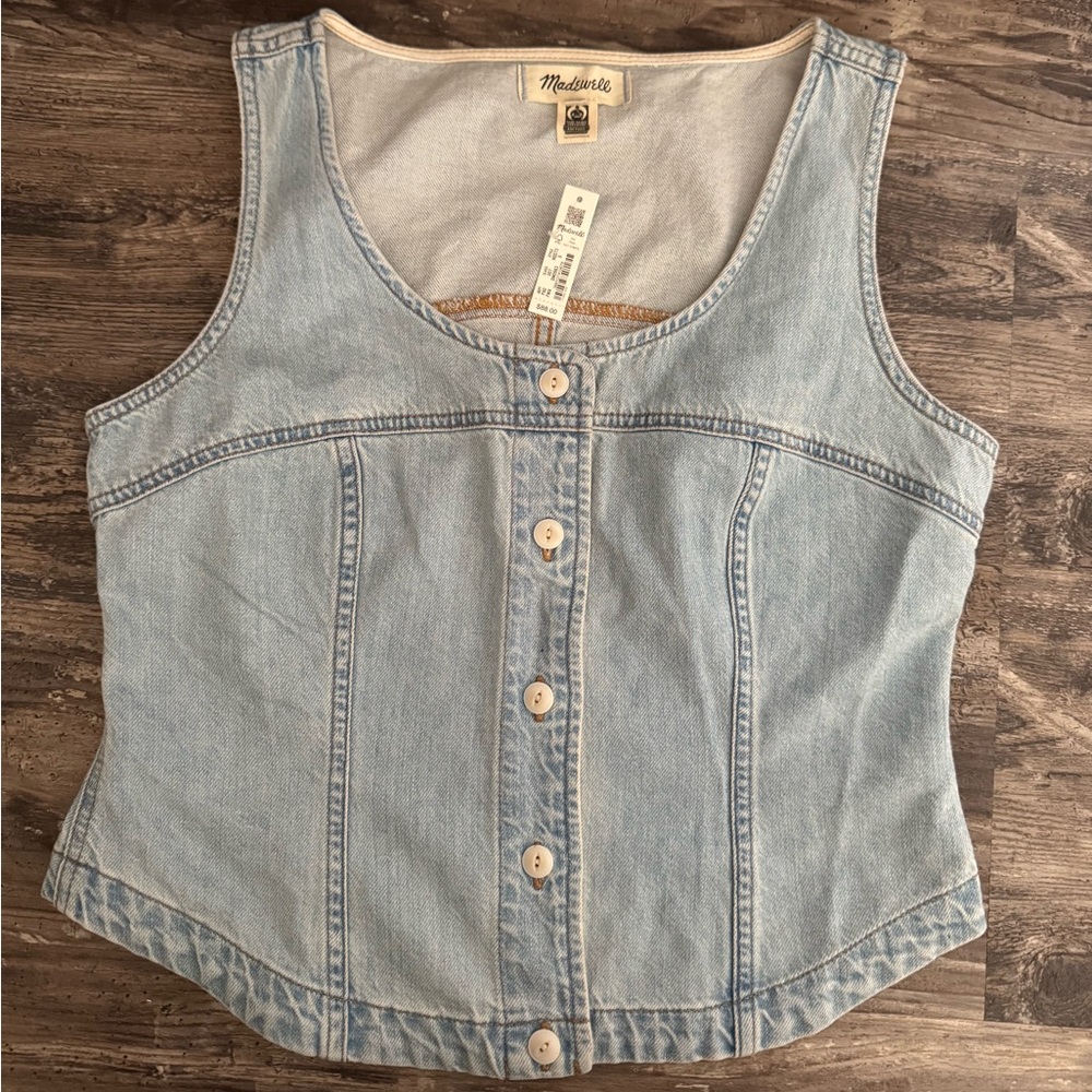 Madewell Light Blue Denim Button-Up Women's Vest